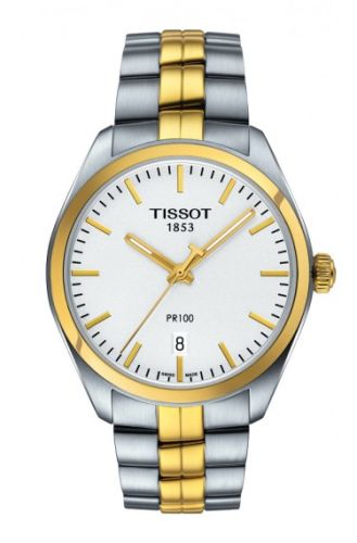 Tissot PR 100 Quartz 39 Stainless Steel / Yellow Gold PVD / Silver / Bracelet